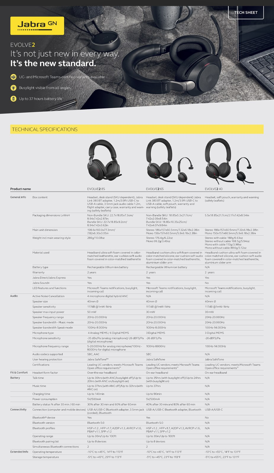 jabra evolve2 65 uc stereo bluetooth headset 26599-989-999
