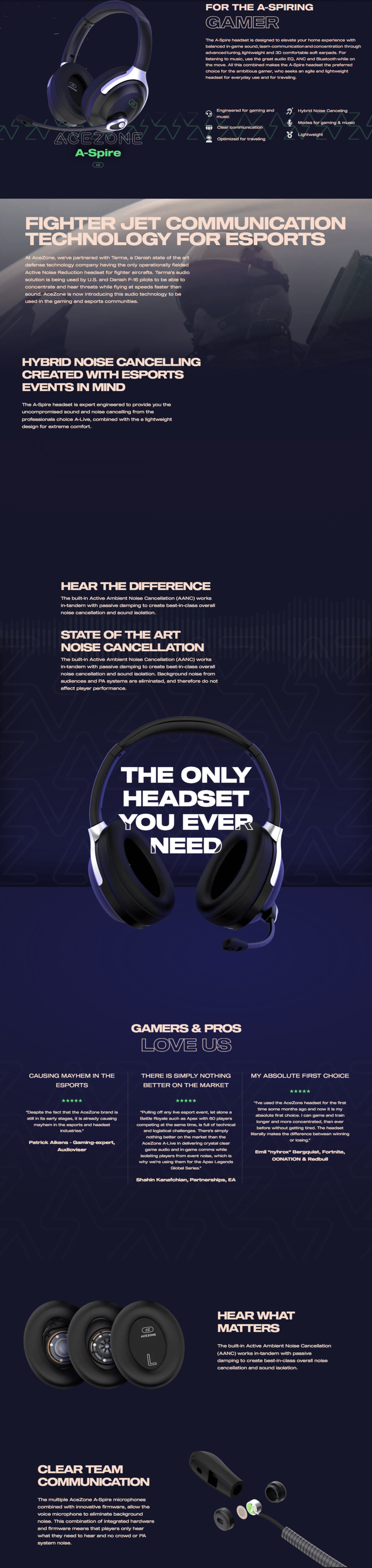 ace zone a-spire wireless gaming headset