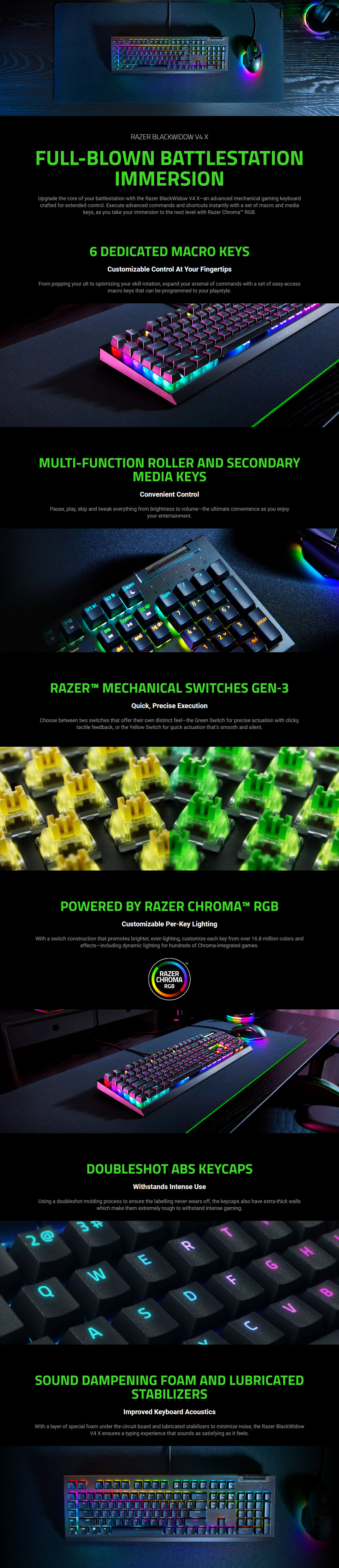 razer blackwidow v4 x mechanical green switch gaming keyboard rz03-04700100