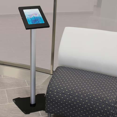 Use your iPad in this impressive floor stand to create an engaging display, ideal for your lobby or trade show exhibit.