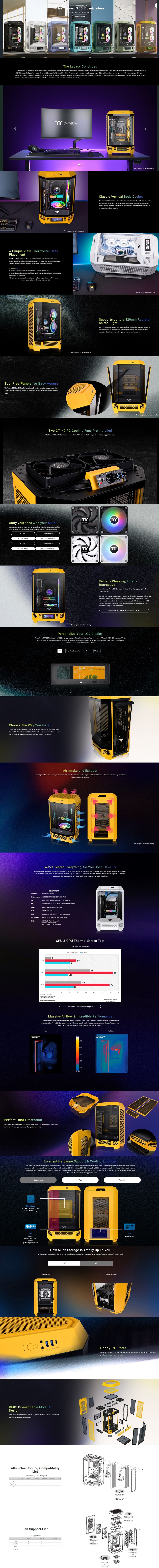 thermaltake the tower 300 tempered glass micro tower case bumblebee