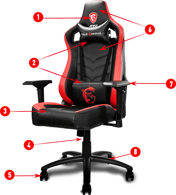 MSI MAG CH110 Gaming Chair Black and Red Computer Alliance