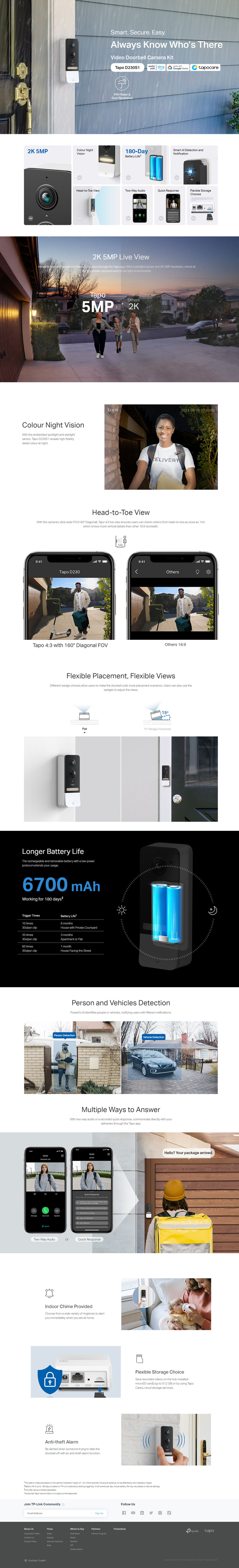 tp-link tapo d230s1 smart battery video doorbell