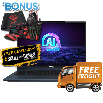 MSI Stealth 16 AI Studio A1VIG-046AU 16 Core Ultra 9 Laptop Win 11 Pro, *FREE Skull and Bones™ game code via redemption