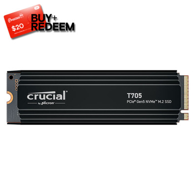2TB Crucial T705 M.2 NVMe PCIe Gen5 SSD With Heatsink CT2000T705SSD5, *$20 Voucher by Redemption