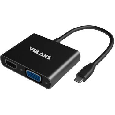 Volans USB-C MultiPort Adapter with VGA/HDMI/USB3.0/USB-C VL-UCVH3C