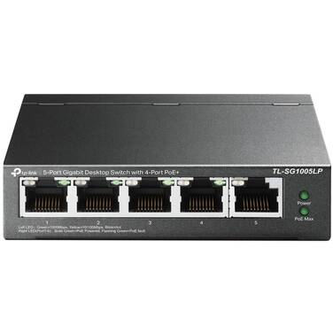 5-Port TP-Link TL-SG1005LP Gigabit Network Switch with 4-Port Power over Ethernet
