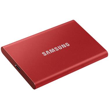 1TB Samsung USB 3.2 T7 Metallic Red Portable SSD MU-PC1T0R/WW