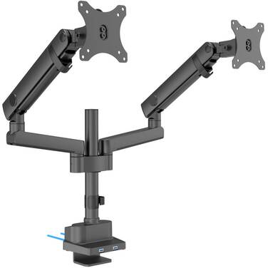 17 - 32 Brateck LDT20-C024UP Dual Mechanincal Spring Monitor Arm with USB