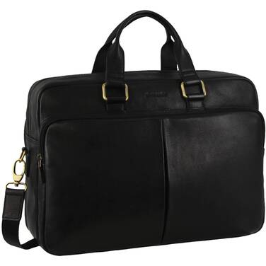 15.6 Pierre Cardin Leather Crossbody Bag - BLACK PC 3811