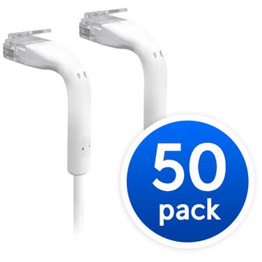 50 Pack - 10cm Ubiquiti Unifi White Cat6 Bendable Ultra-Thin Network Cable