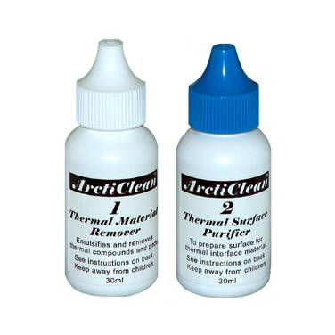 ARCTIC SILVER ArctiClean 1 & 2 Thermal Material Remover and Surface Purifier 60ml set (30ml x2)