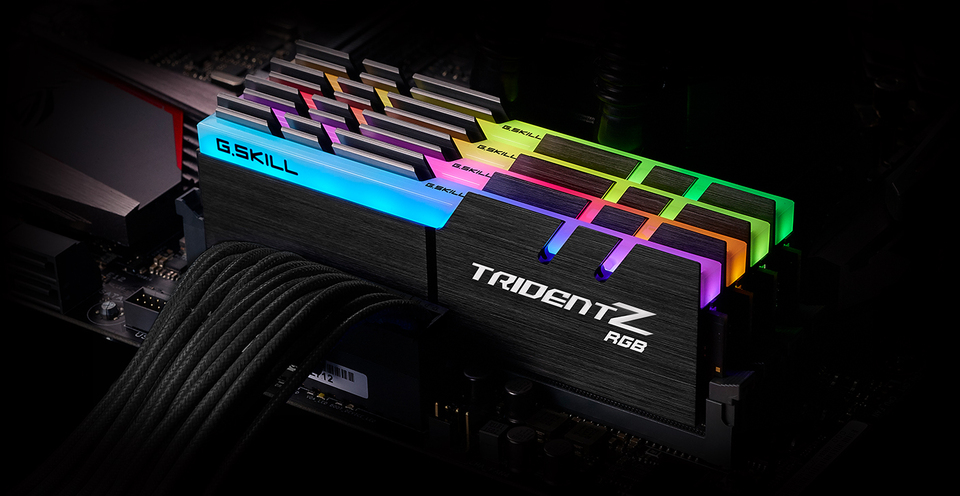 64GB DDR4 (4x16GB) G.Skill Trident Z RGB 3600MHz RAM F4-3600C16Q ...