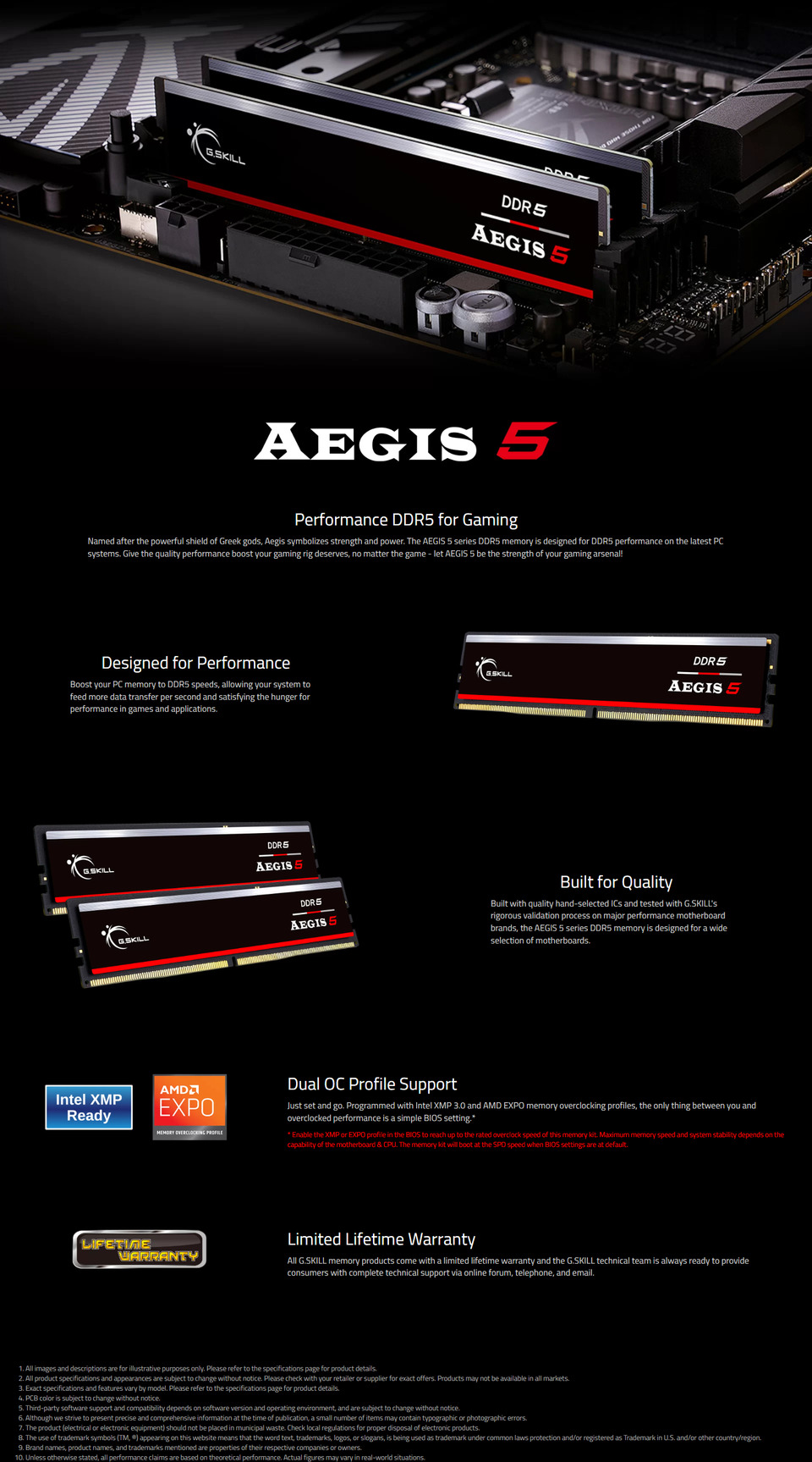 64gb ddr5 2x32gb gskill 6000mts aegis 5 xmpexpo ram black