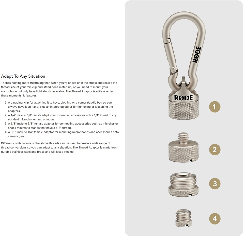 rode thread adaptor universal thread adaptor kit