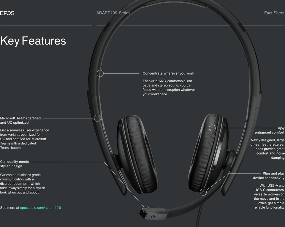 epos adapt 165 usb-c ii wired headset