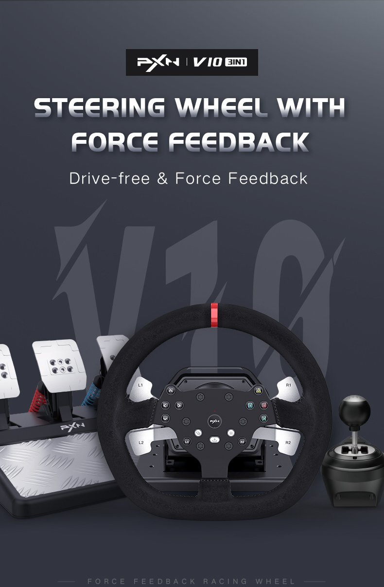 pxn v10 premium force feedback steering wheel