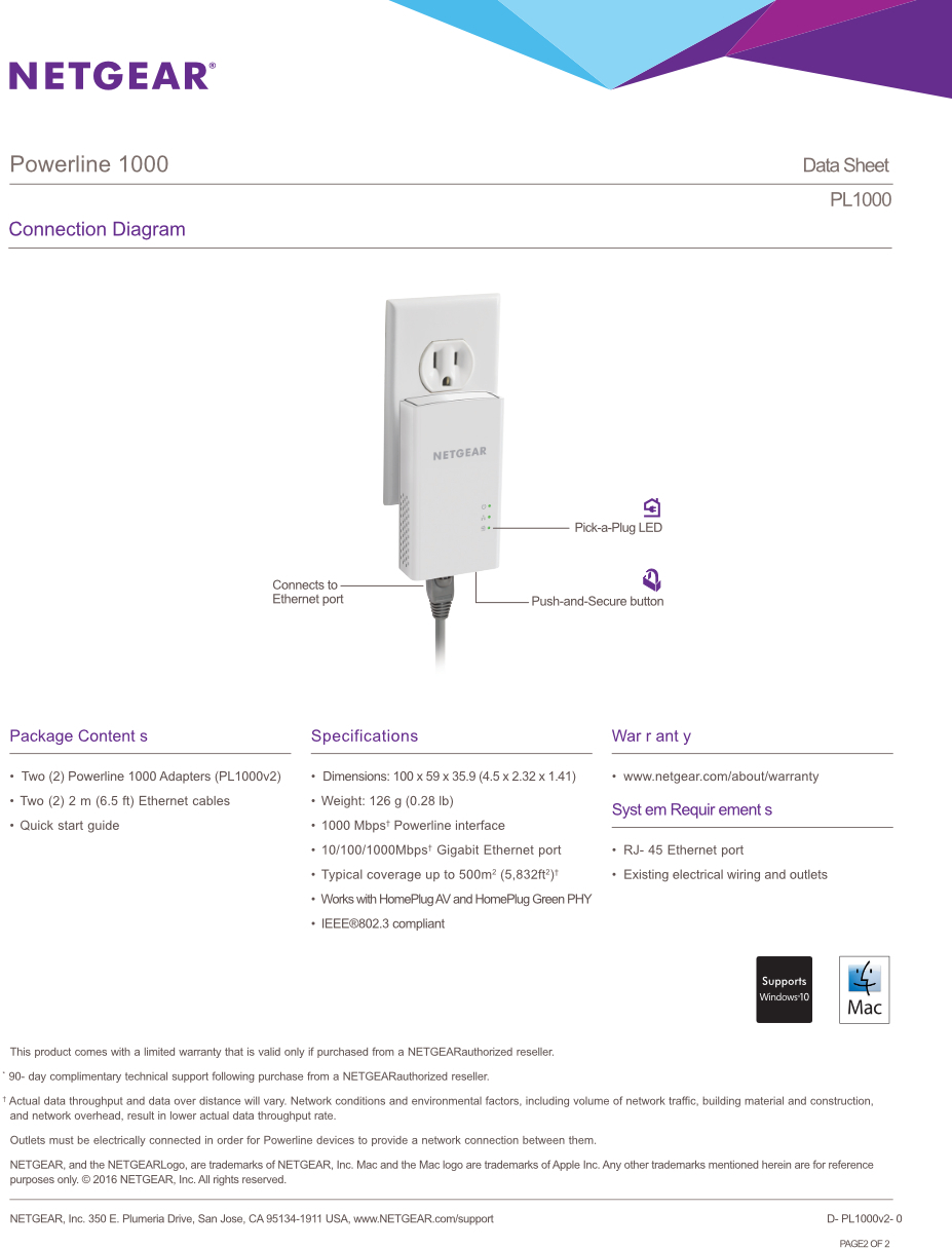 netgear pl1000 powerline 1000 extender 2-pack