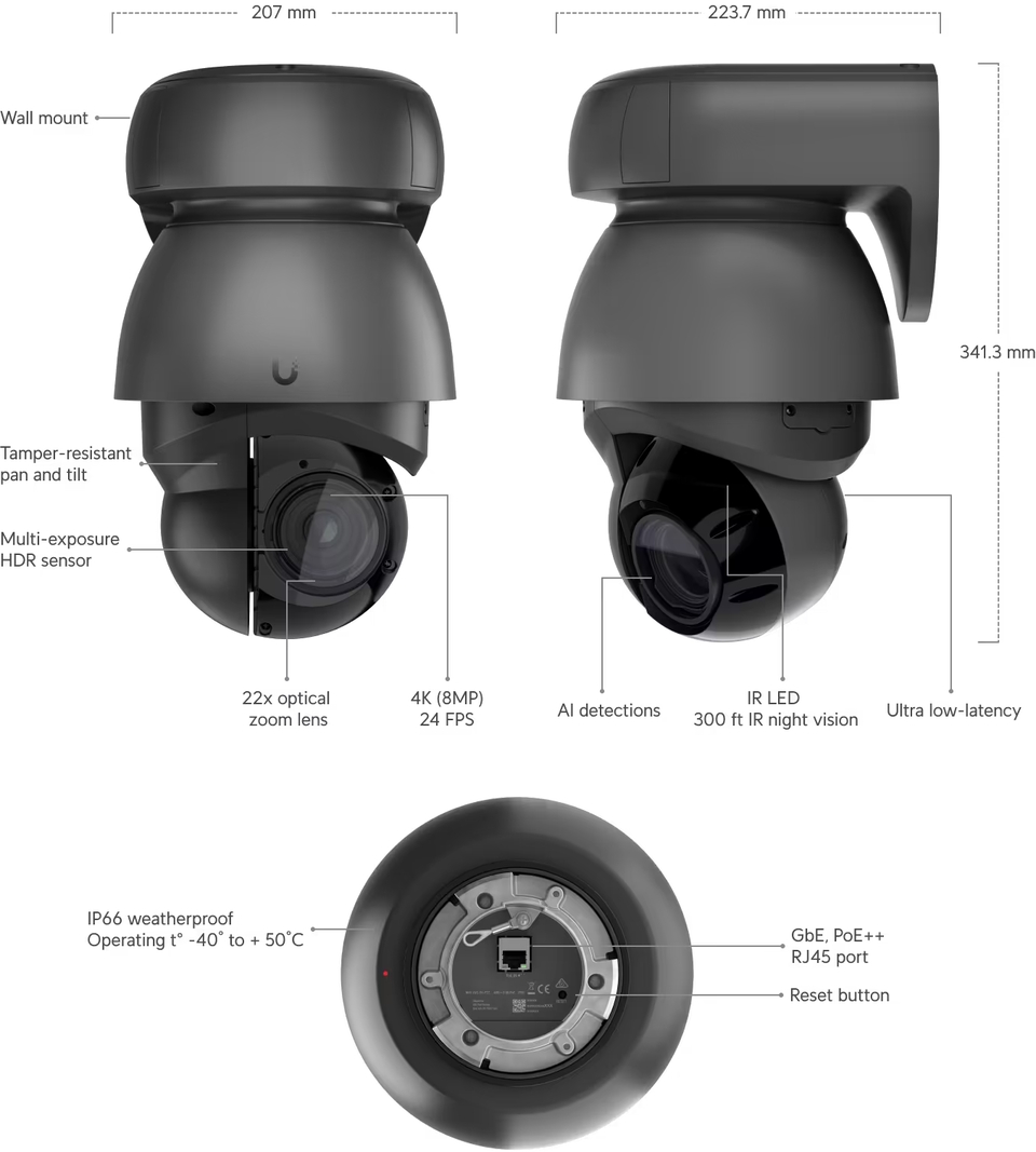 ubiquiti uvc-g4-ptz g4 ptz industrial grade 4k security camera