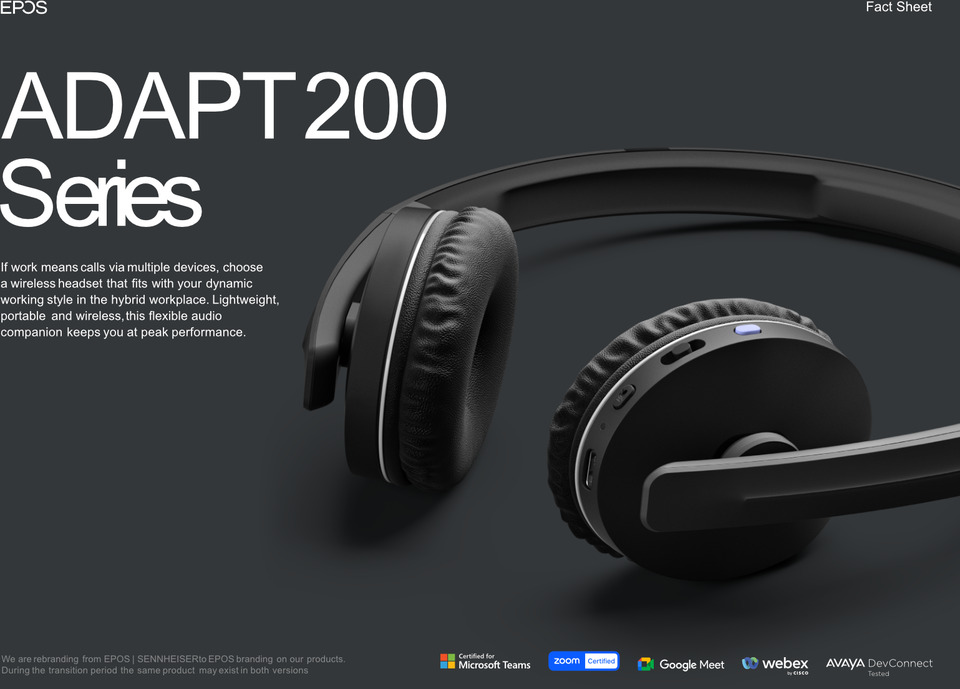 epos adapt 260 wireless bluetooth stereo headset