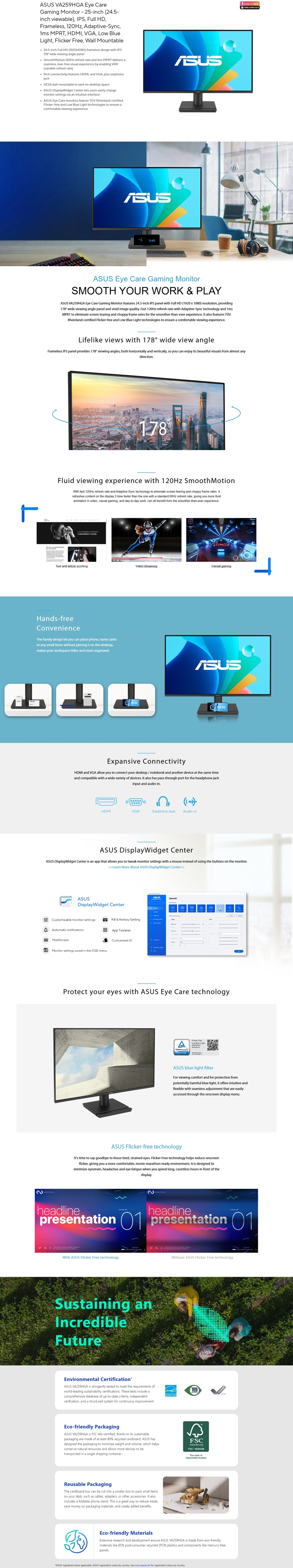 245 asus va259hga fhd 120hz ips monitor