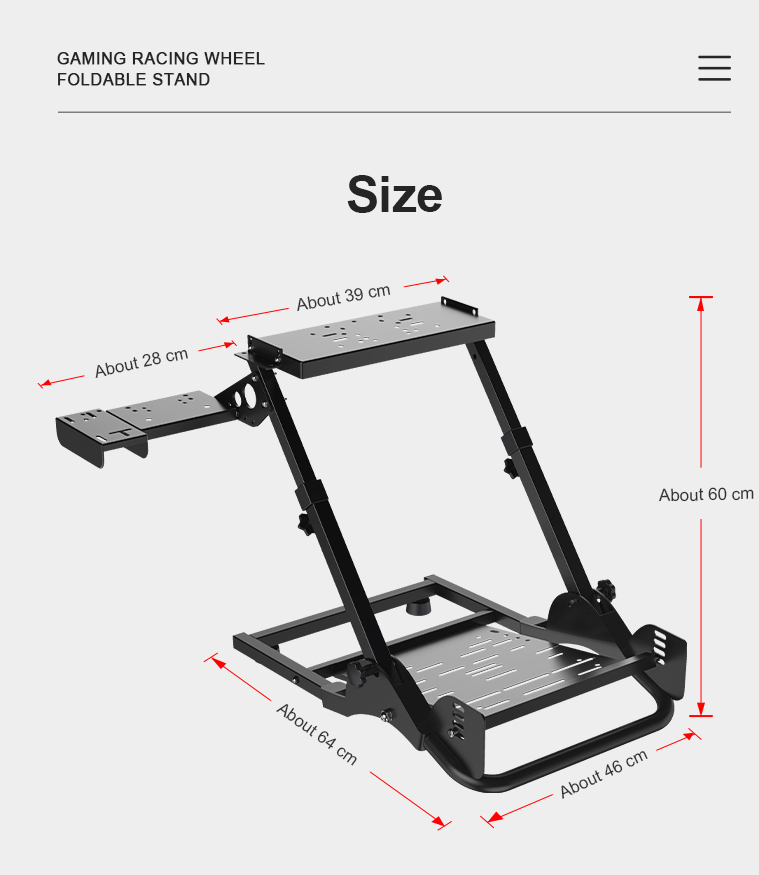 pxn-a10 foldable and adjustable racing sim frame