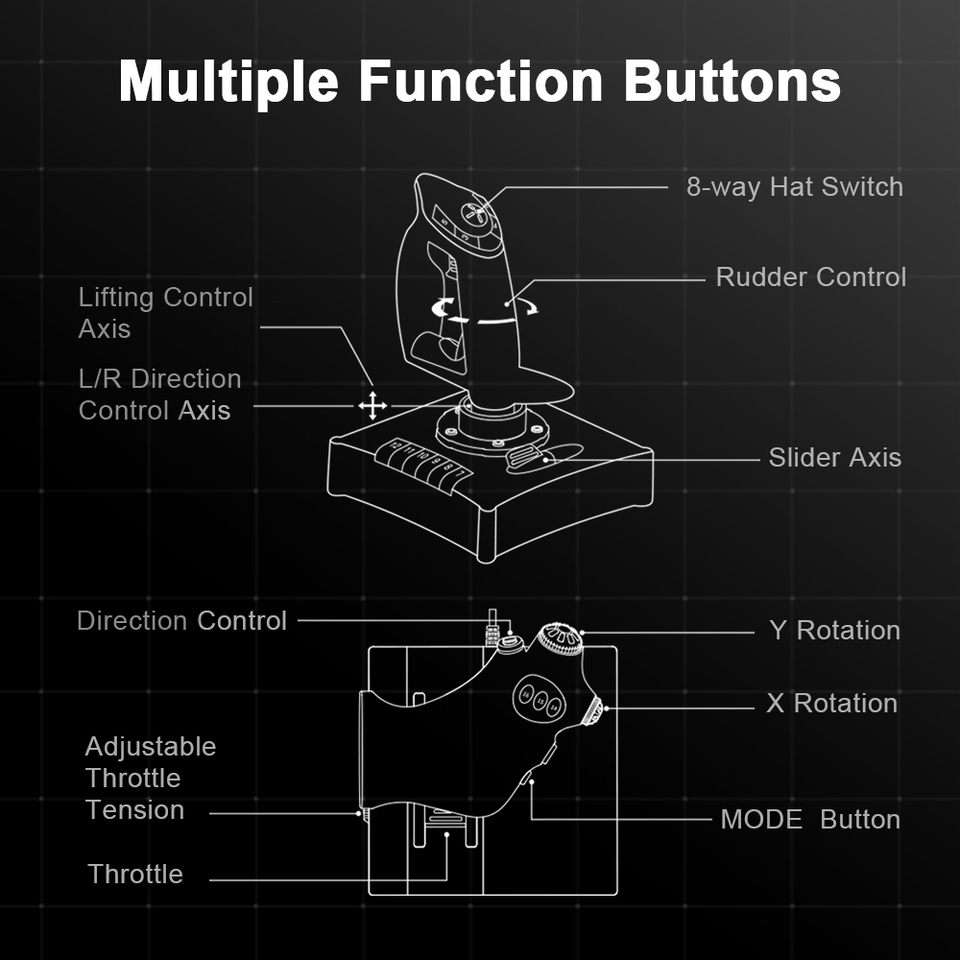 pxn-2119pro flight stick for pc  consoles black