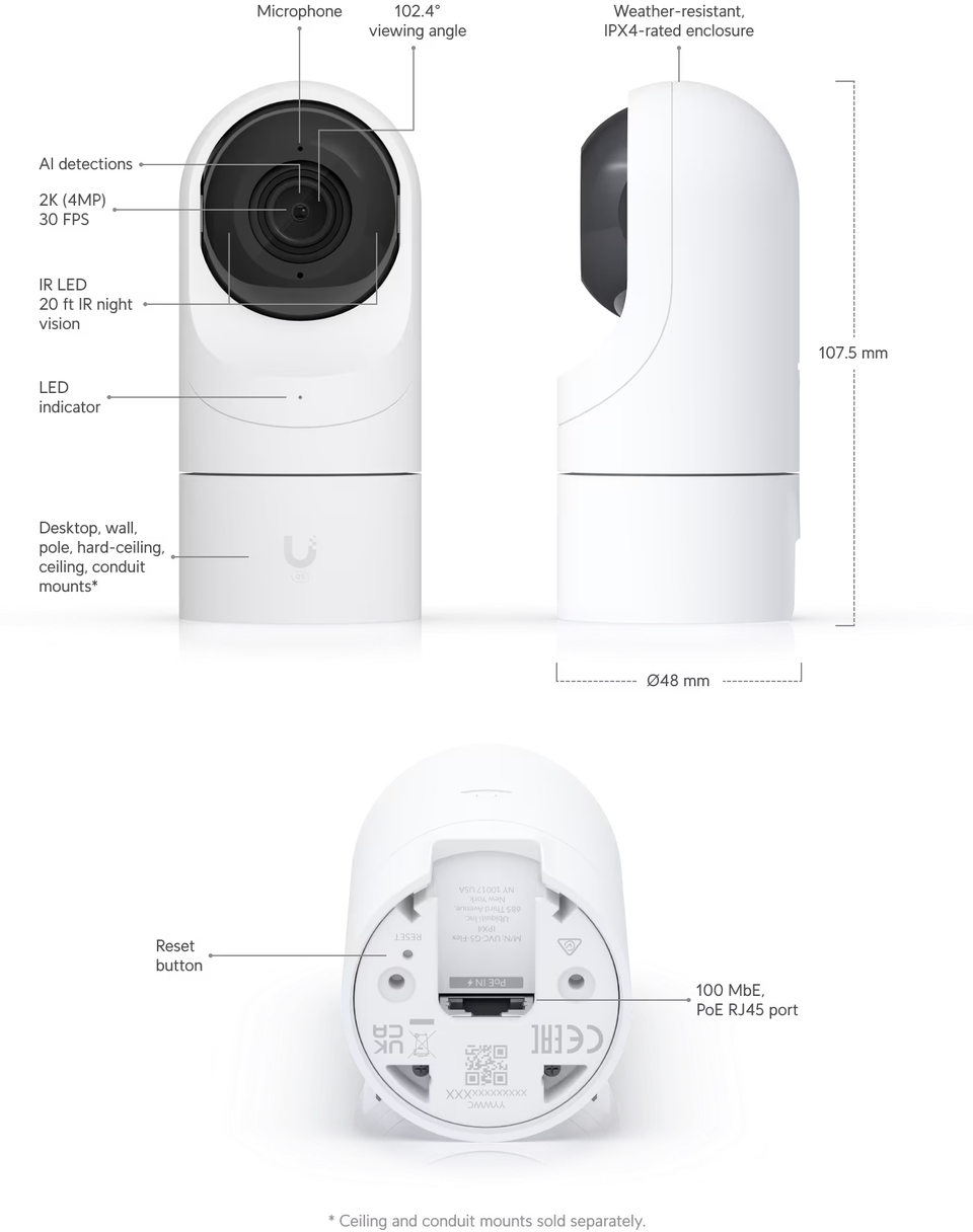 ubiquiti unifi uvc-g5-flex poe fhd indooroutdoor ip camera