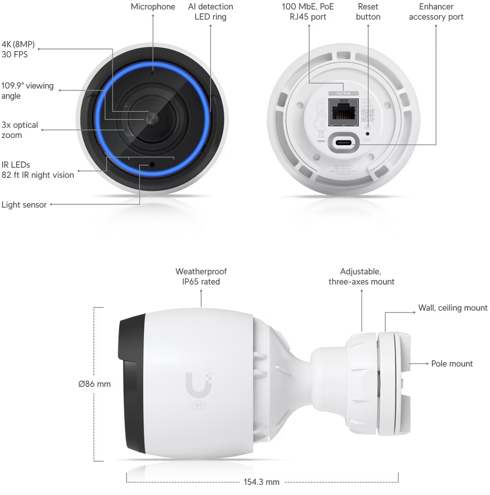 ubiquiti unifi protect g5 pro 4k camera uvc-g5-pro