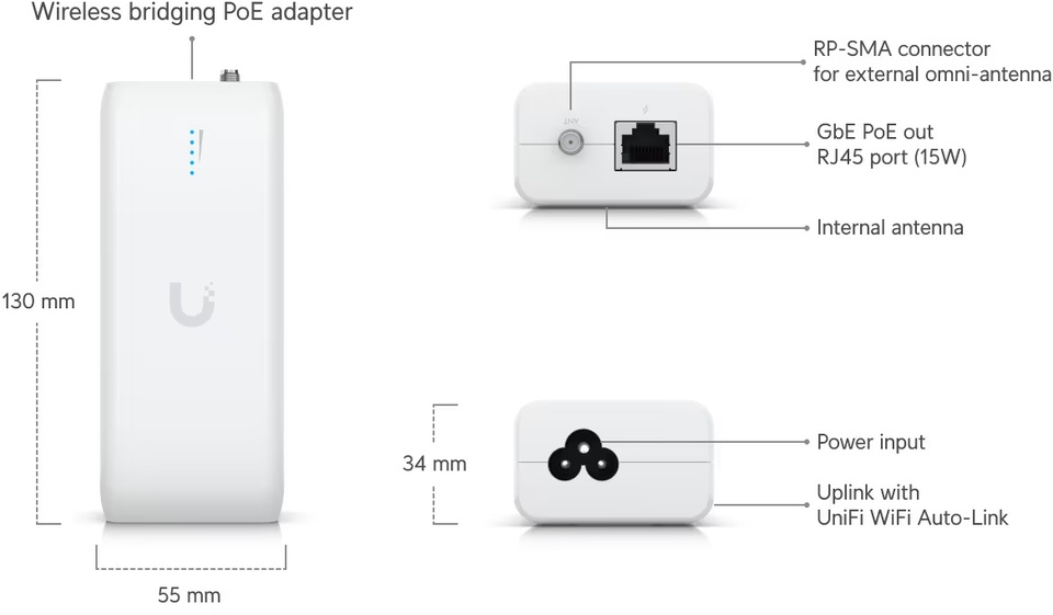 ubiquiti udb device bridge wireless poe adapter