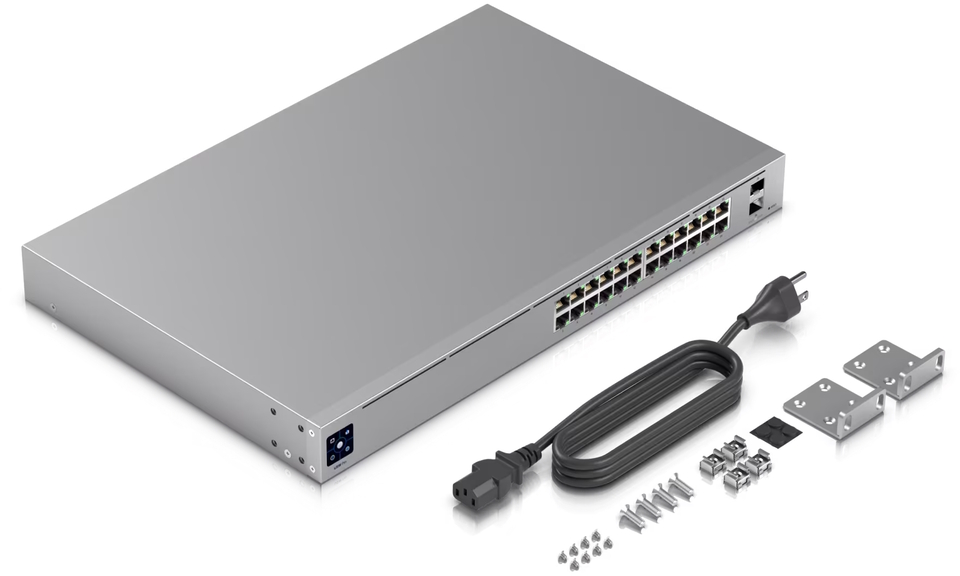 24-port ubiquiti usw-pro-24 layer 3 gigabit switch with 10gbe sfp