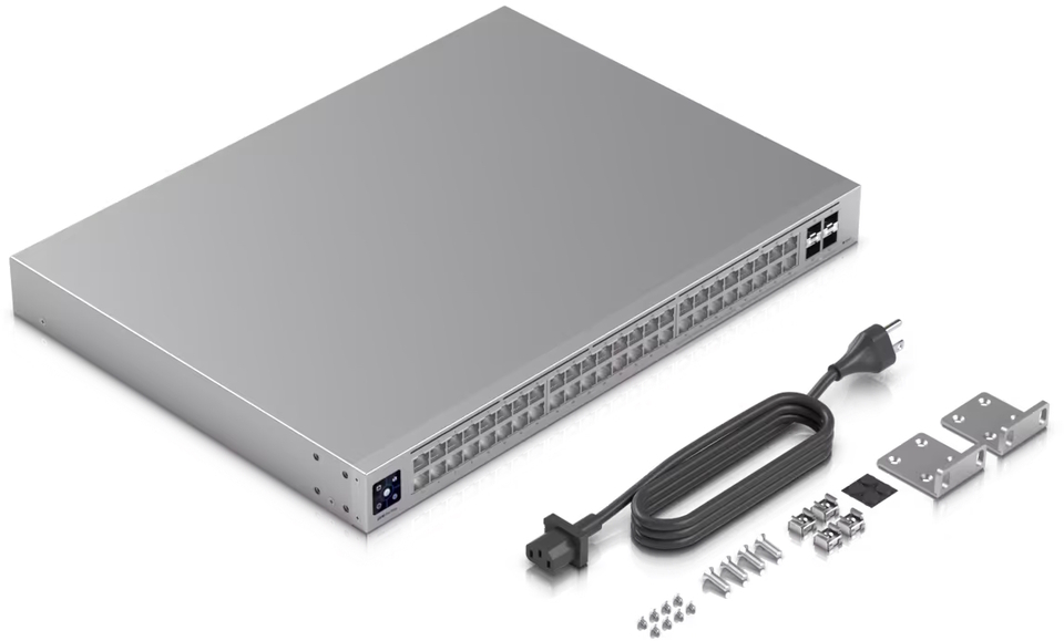 48-port ubiquiti usw-pro-max-48 layer 3 etherlighting switch with 25gbe