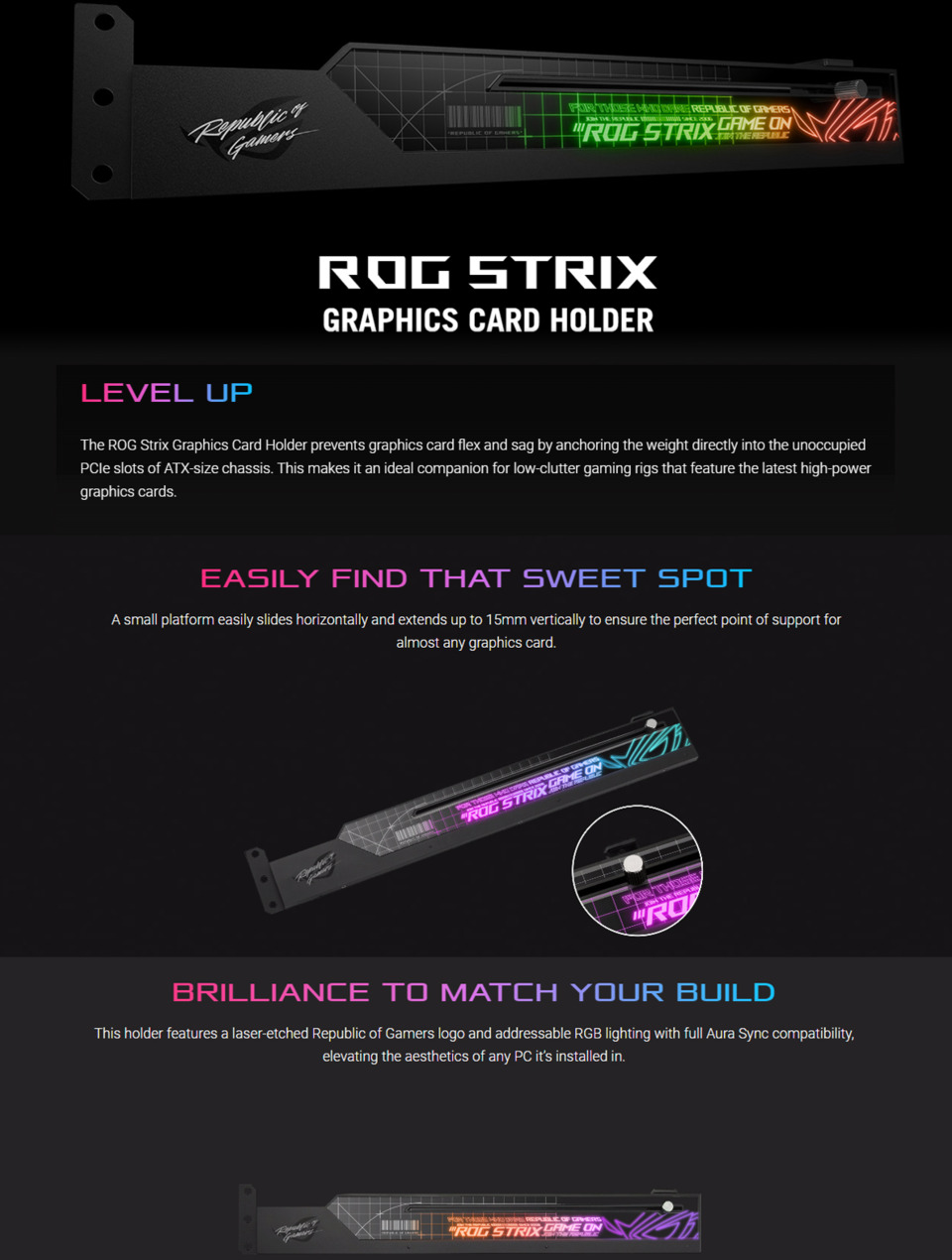 asus rog strix graphics card holder