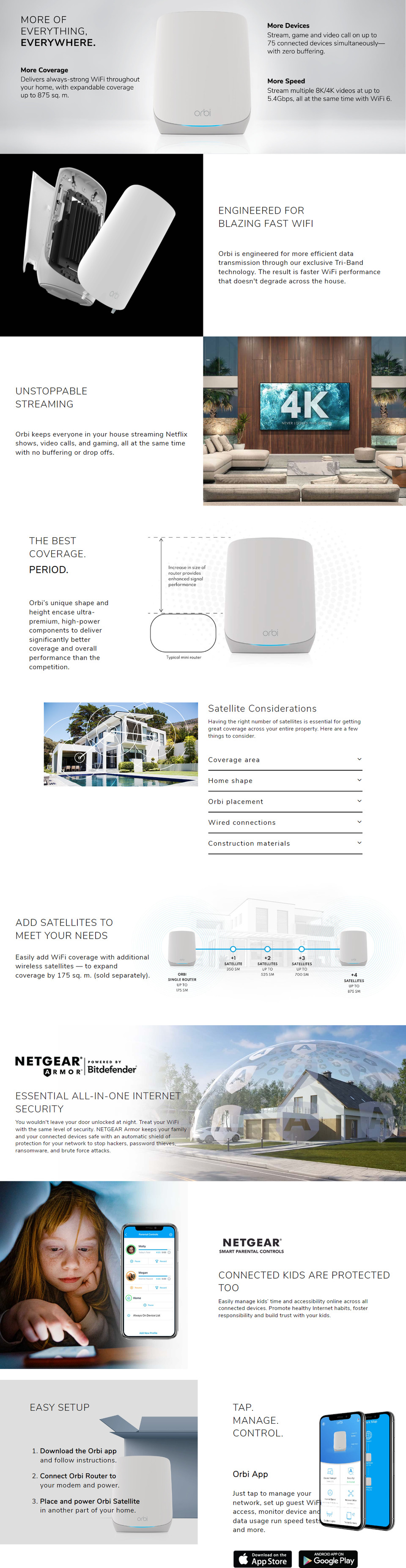 netgear rbk762s ax5400 orbi tri-band wifi mesh system 2-pack