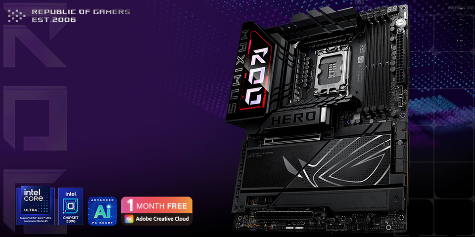 asus s1851 atx rog maximus z890 hero ddr5 motherboard