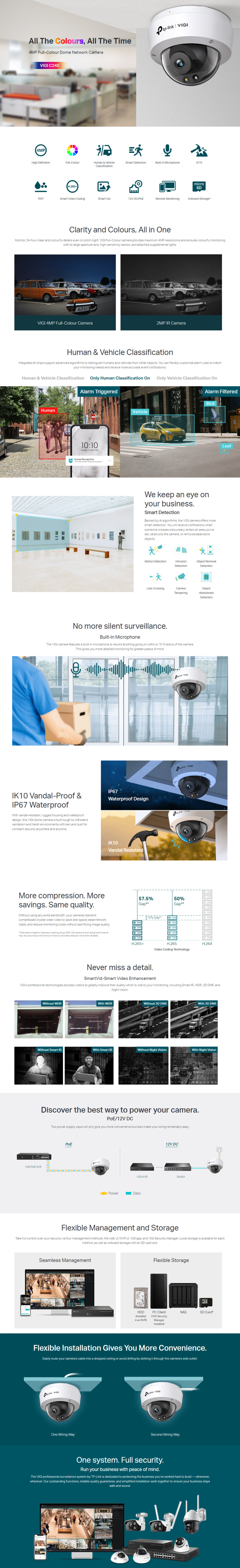 tp-link vigi c2404mm 4mp full-colour dome network camera