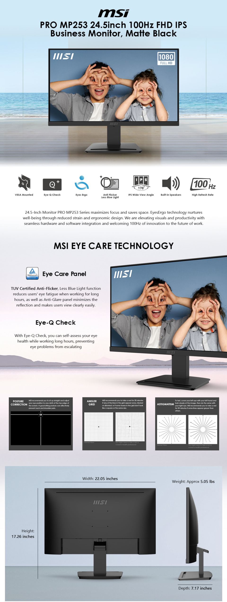 245 msi pro mp253w fhd ips monitor