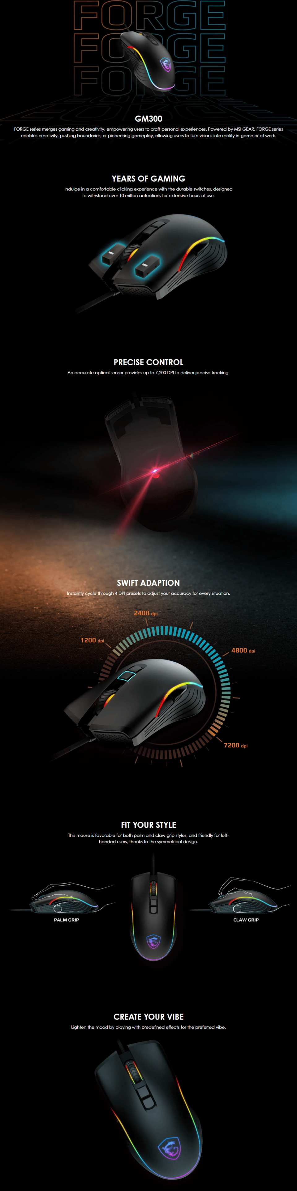 msi forge gm300 gaming mouse