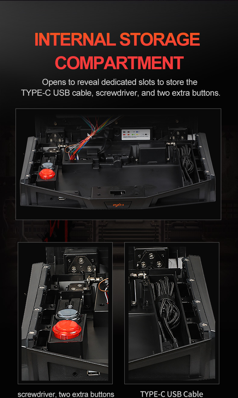 pxn-x9 premium arcade flighting stick with sanwa buttons