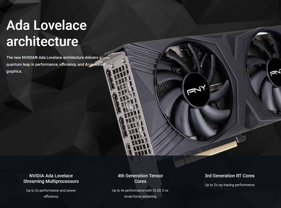 pny geforce rtx 4060 ti 8gb oc xlr8 gaming verto dual fan graphics card