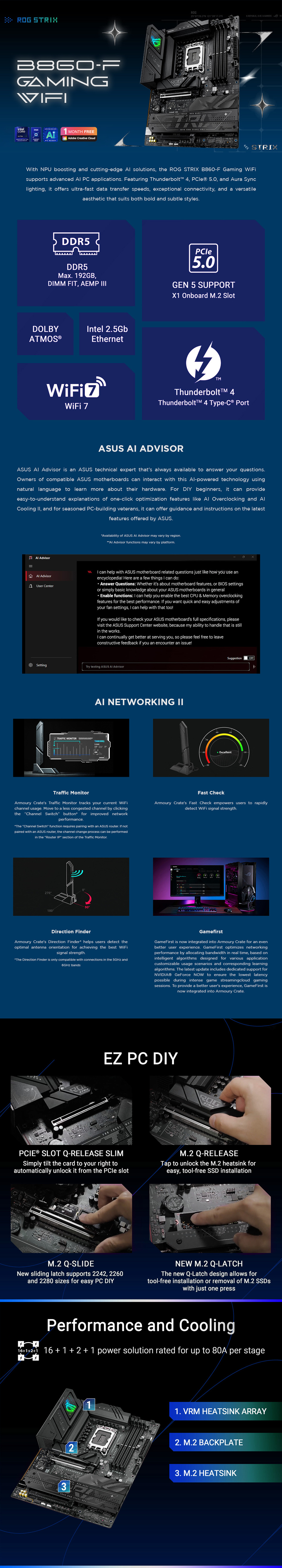 asus rog strix b860-f gaming wifi motherboard