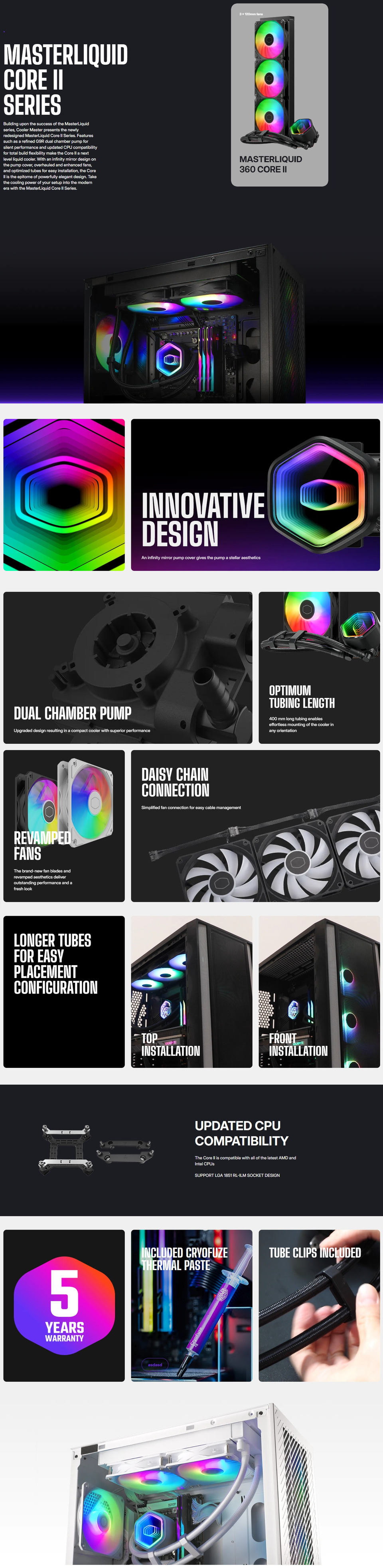 cooler master masterliquid ml360l core ii cpu cooler