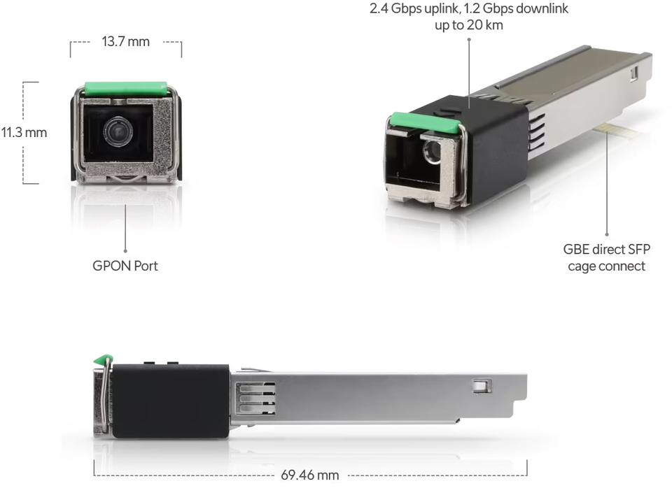 ubiquiti uf-instant fiber instant compact cpe with sfp interface