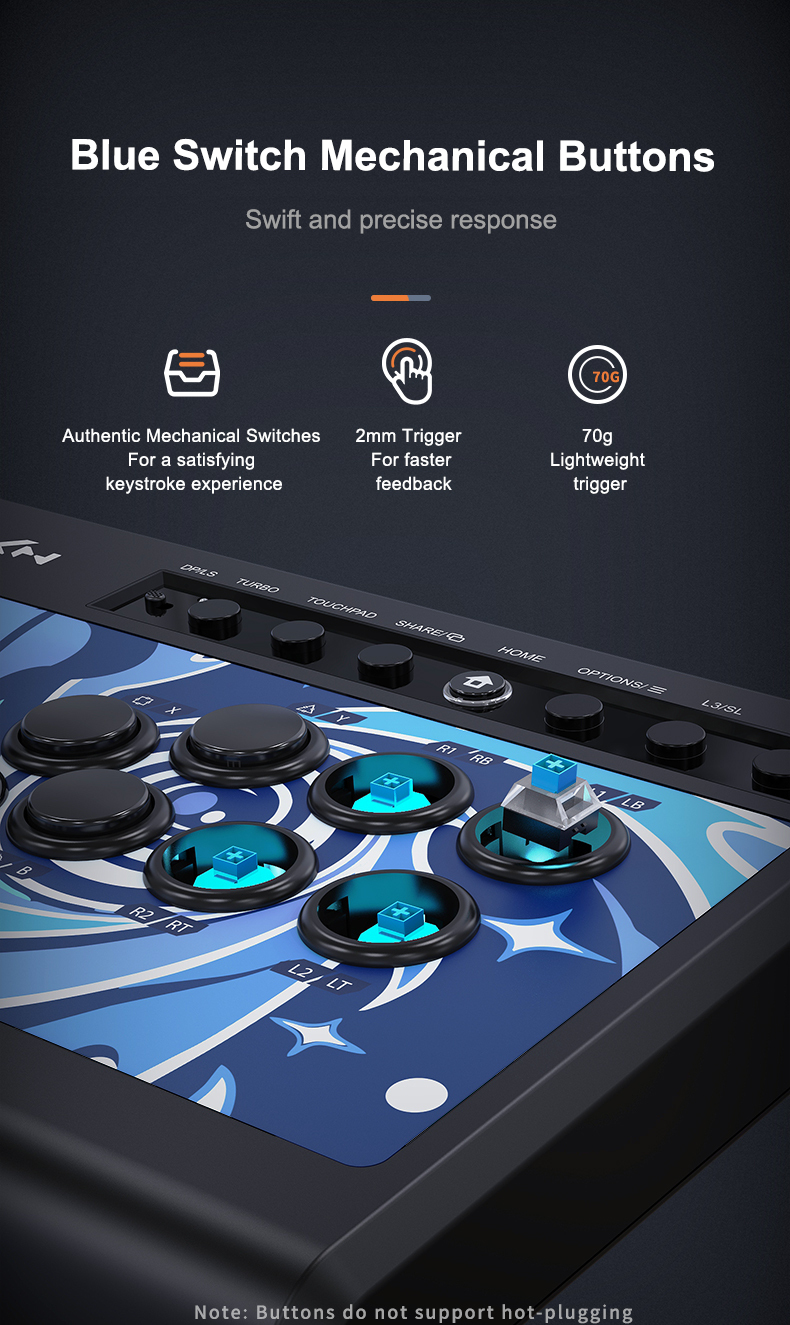 pxn-008 arcade fighting stick black