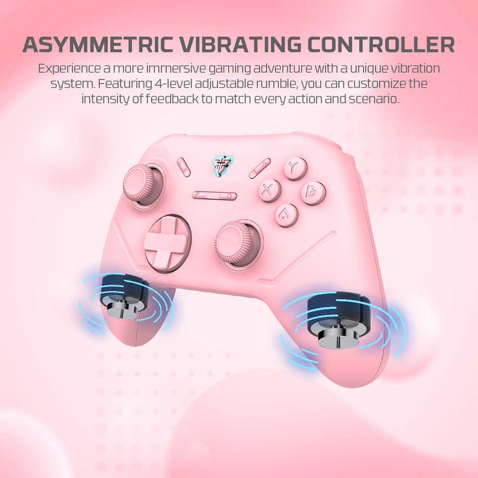 fantech shooter iii wireless hall-effect multi-platform gaming controller pink