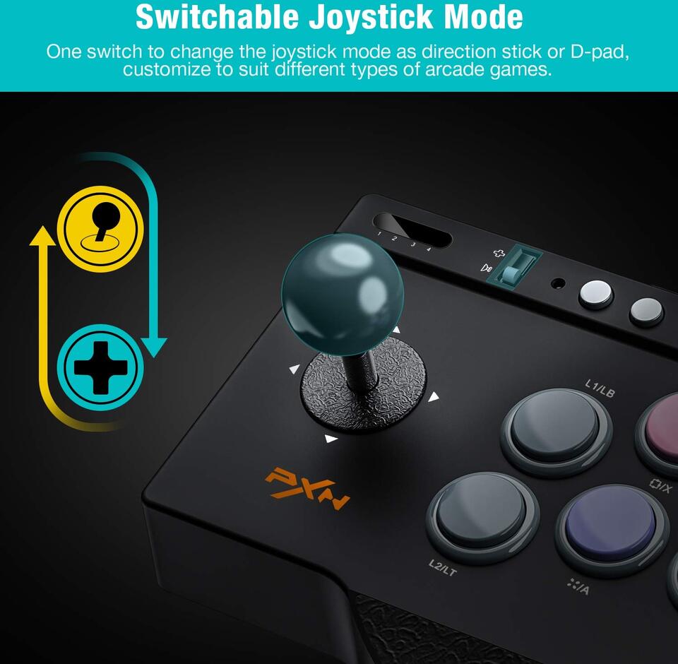 pxn-0082 arcade fighting stick black