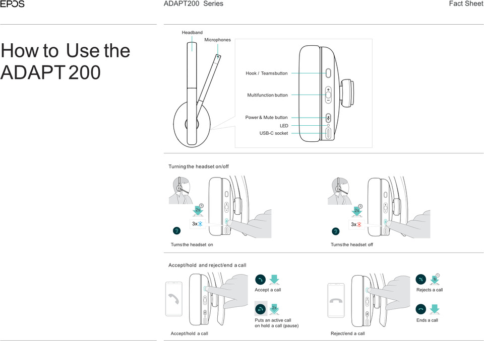 epos adapt 260 wireless bluetooth stereo headset