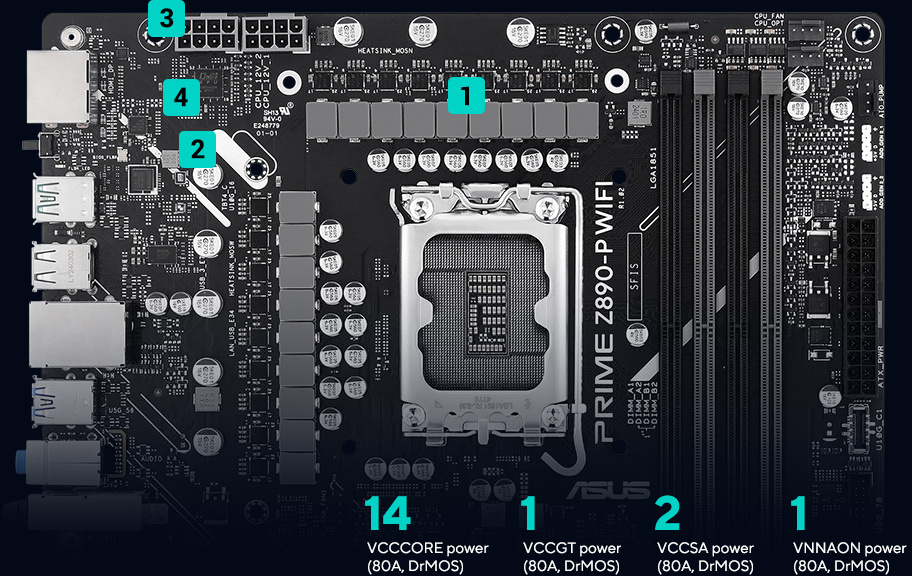 asus s1851 atx prime z890-p wifi-csm ddr5 motherboard