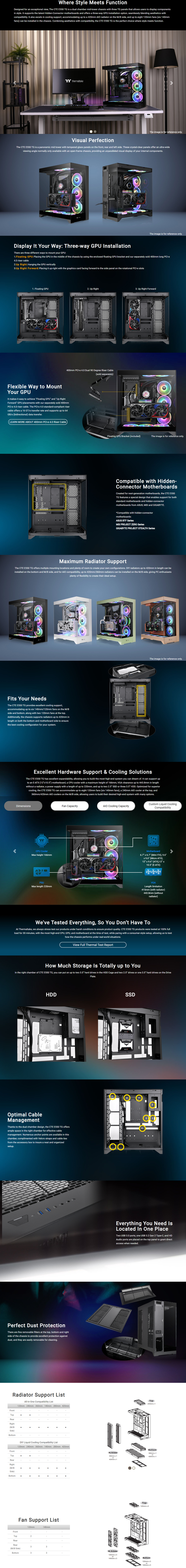 thermaltake cte e550 tg dual chamber mid tower case black