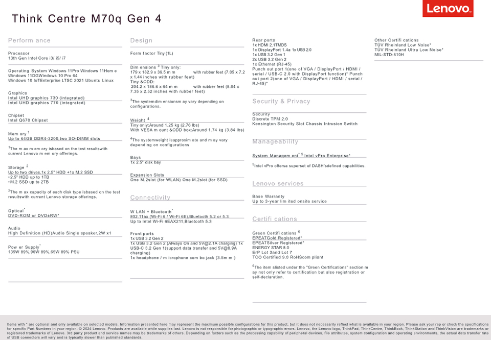 lenovo thinkcentre m70q g4 tiny core i7 desktop windows 11 pro
